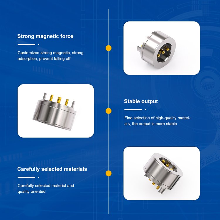 Factory Customization Female And Male 2 4 Pin Round Magnetic Pogo Pin Connector