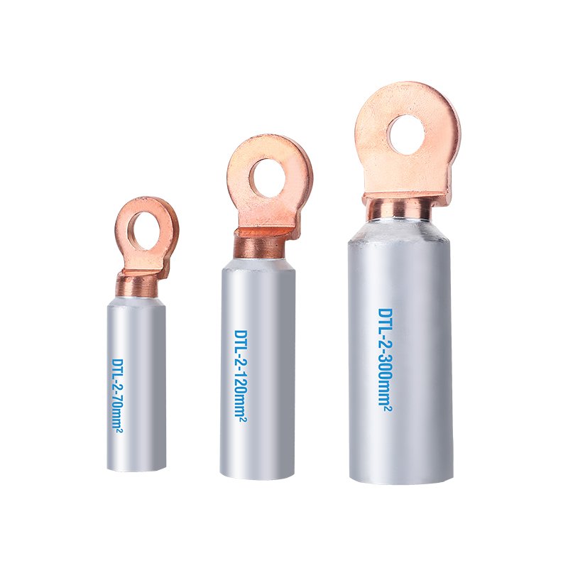 Power metal copper aluminium connecting terminal round crimp bi-metal cable lug crimp terminal connector DTL-150mm