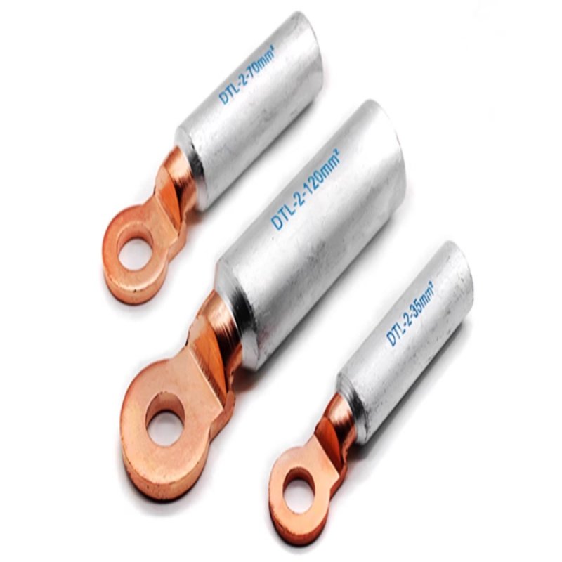 Power metal copper aluminium connecting terminal round crimp bi-metal cable lug crimp terminal connector DTL-150mm
