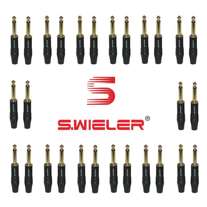 1/4 Male Plug Guitar Replacement For Speaker Gold Plated Copper Pin DIY Cable Wire Audio 3 pole Mono Jack 6.35 TS Connector