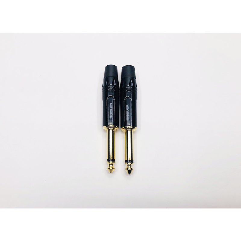 1/4 Male Plug Guitar Replacement For Speaker Gold Plated Copper Pin DIY Cable Wire Audio 3 pole Mono Jack 6.35 TS Connector