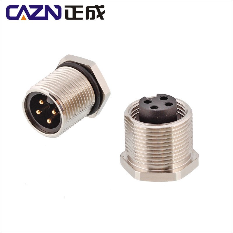 7/8 front fastened socket Metal IP67 Industrial Automation Panel Mount Connector power 7/8 panel socket connector