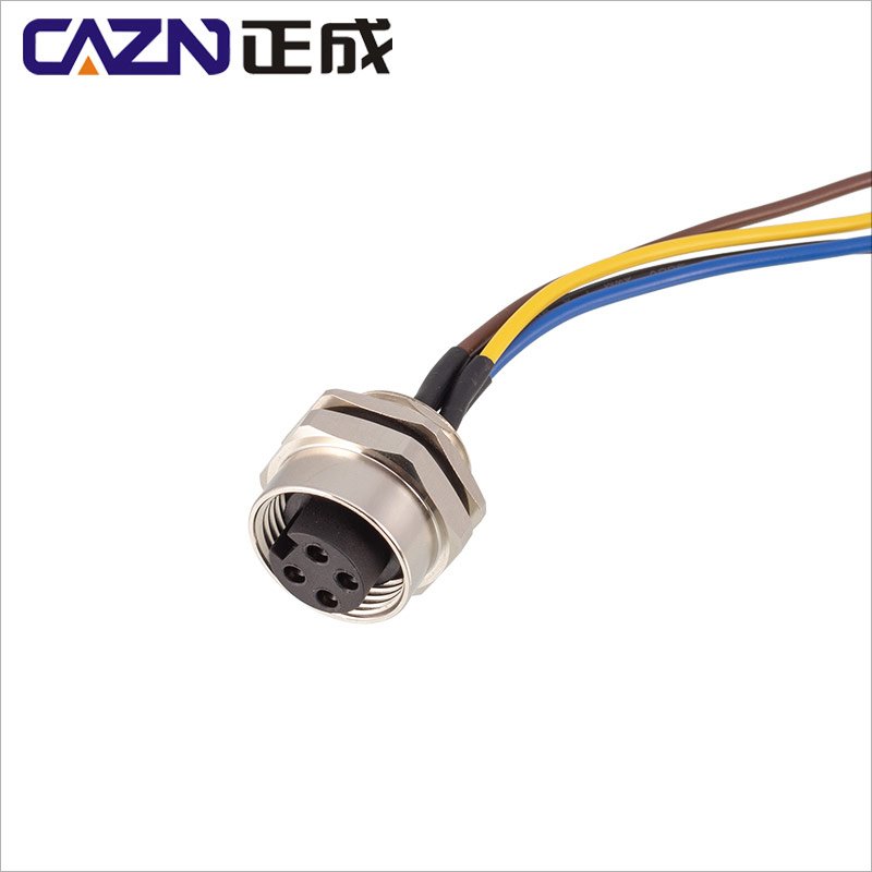 7/8 front fastened socket Metal IP67 Industrial Automation Panel Mount Connector power 7/8 panel socket connector