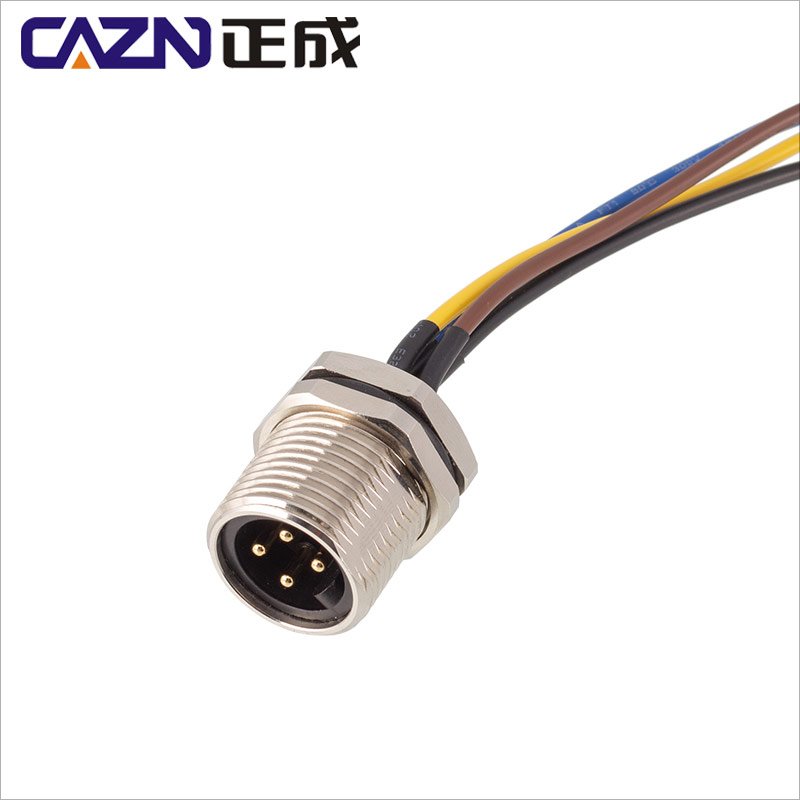 7/8 front fastened socket Metal IP67 Industrial Automation Panel Mount Connector power 7/8 panel socket connector