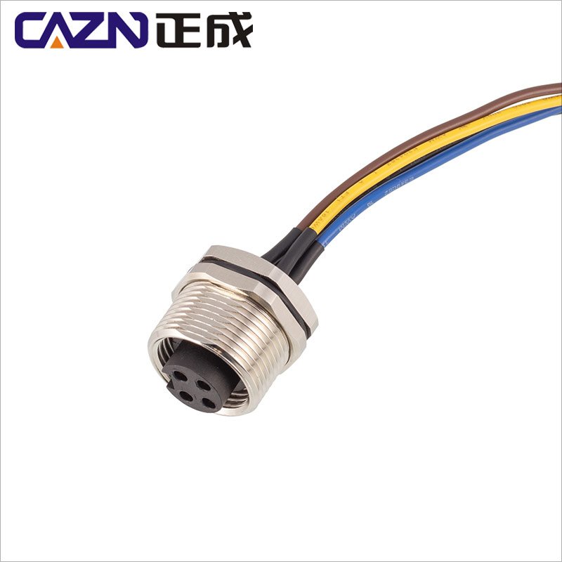 7/8 front fastened socket Metal IP67 Industrial Automation Panel Mount Connector power 7/8 panel socket connector