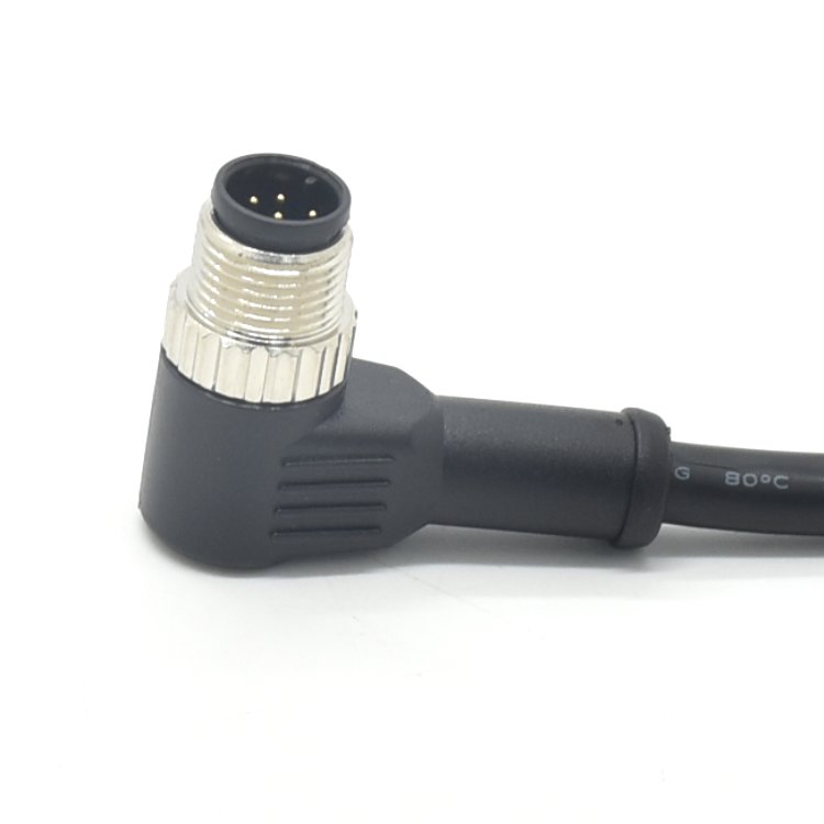 M12 connector 8 pin Industrial welding angled electrical male female plug Waterproof cable connector