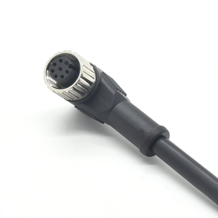 M12 connector 8 pin Industrial welding angled electrical male female plug Waterproof cable connector