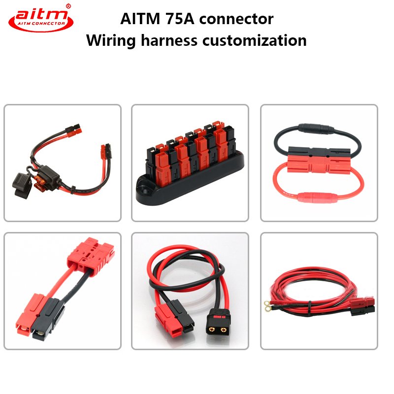 Best seller 75A 600V Single Pole Connector Red High Power Single Pole Connector & Terminals plug set
