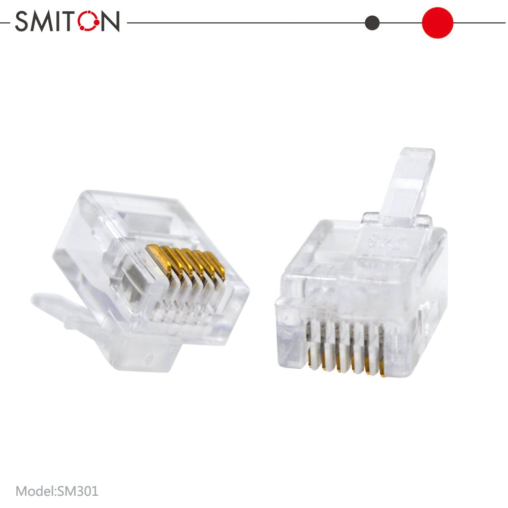 RJ25 RJ12 Connector Right Side 6P6C Modular Plug