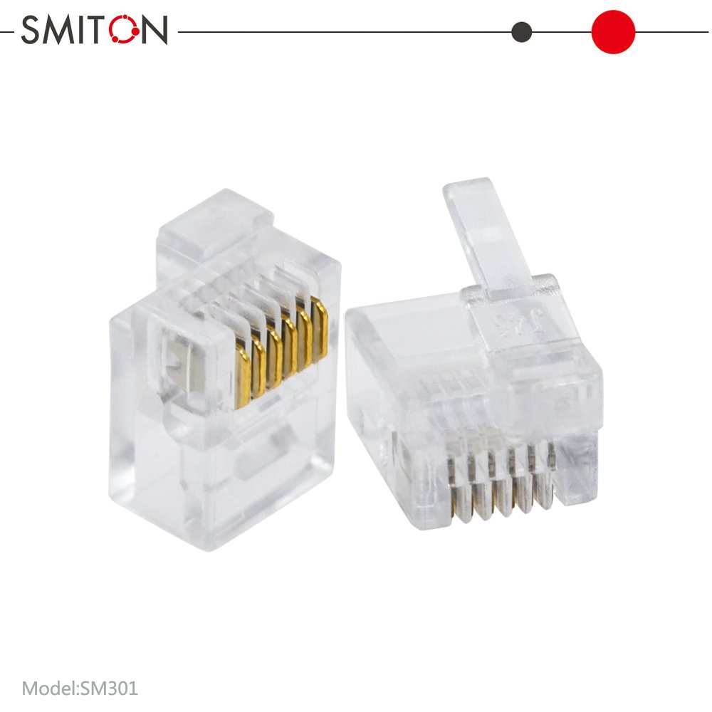 RJ25 RJ12 Connector Right Side 6P6C Modular Plug