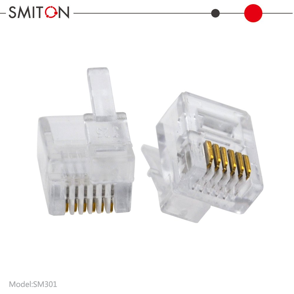 RJ25 RJ12 Connector Right Side 6P6C Modular Plug