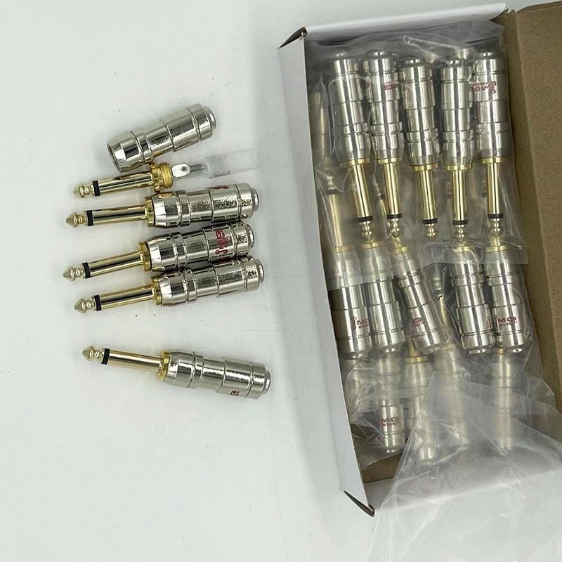 Factory supply 6.35mm Connector Audio Plug Jack 6.5 Amplifier Microphone Plug 1/4" Male Plug audio Connector