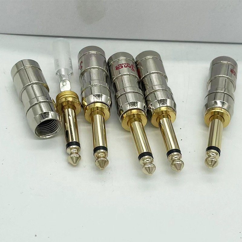 Factory supply 6.35mm Connector Audio Plug Jack 6.5 Amplifier Microphone Plug 1/4" Male Plug audio Connector
