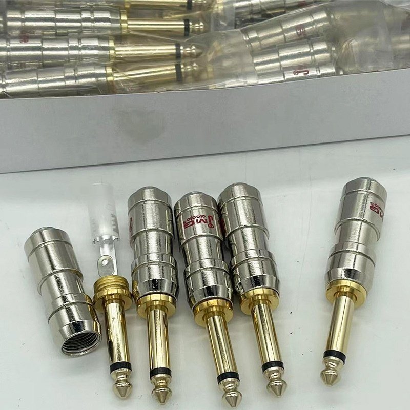 Factory supply 6.35mm Connector Audio Plug Jack 6.5 Amplifier Microphone Plug 1/4" Male Plug audio Connector
