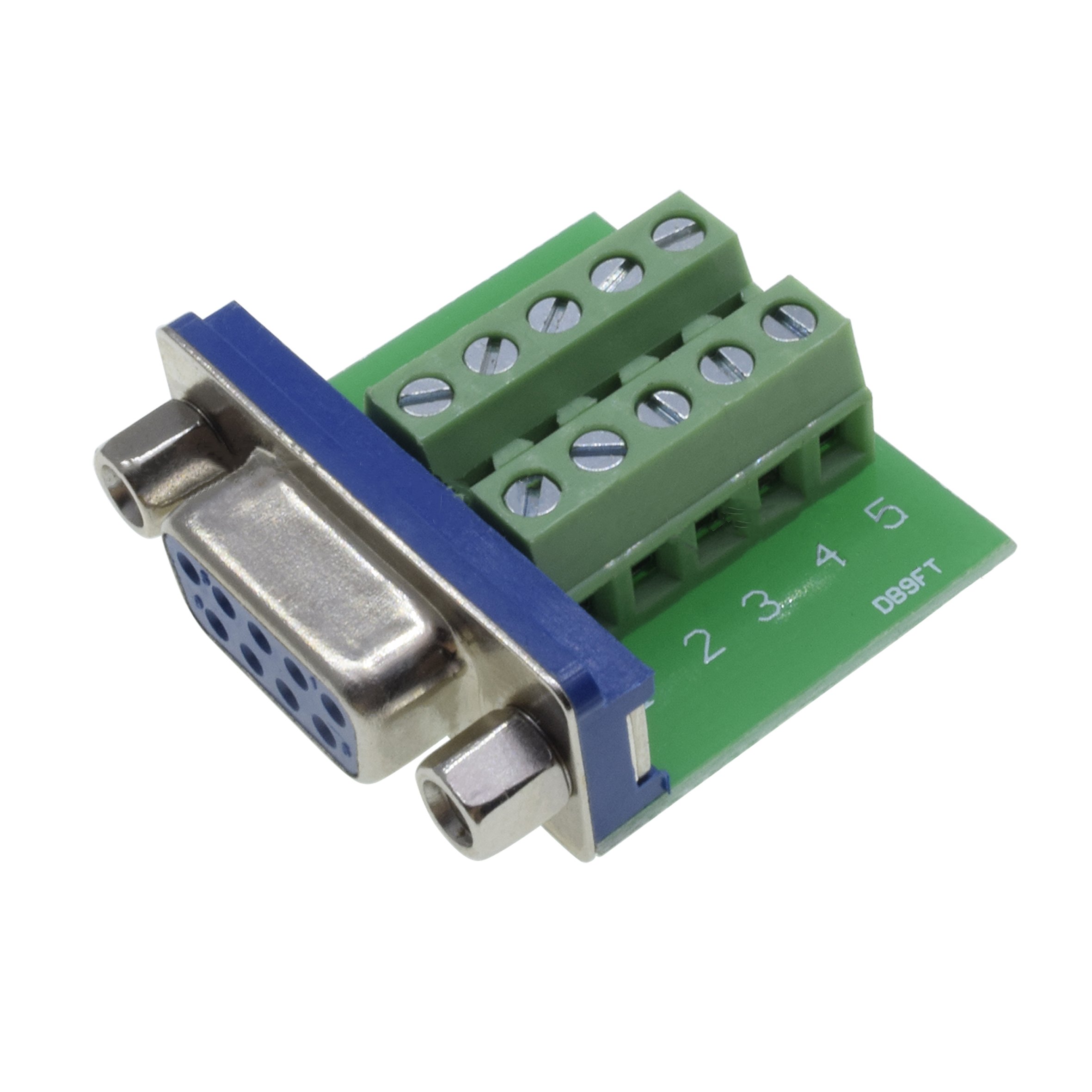 Nickel Plated Solderless DSUB 9pin DB9 Male Connector Without Shell PCB Termal Block Adapter Breakout DB VGA Connector Board
