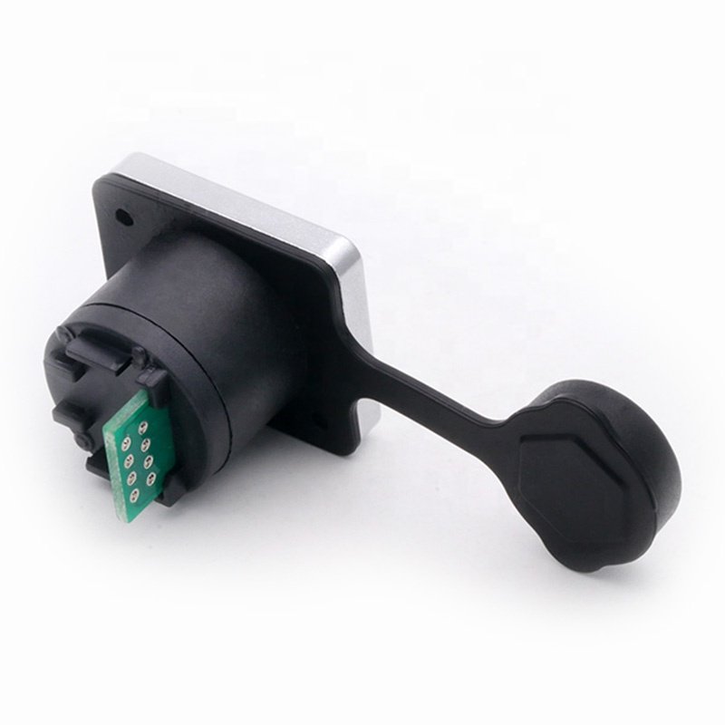 1PC Panel Mounting RJ45 IP65 Waterproof Female Cat5/5e 8P8C Connector Ethernet LAN Cable Connector to PCB Solder Board