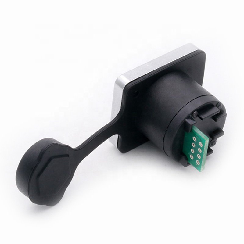 1PC Panel Mounting RJ45 IP65 Waterproof Female Cat5/5e 8P8C Connector Ethernet LAN Cable Connector to PCB Solder Board