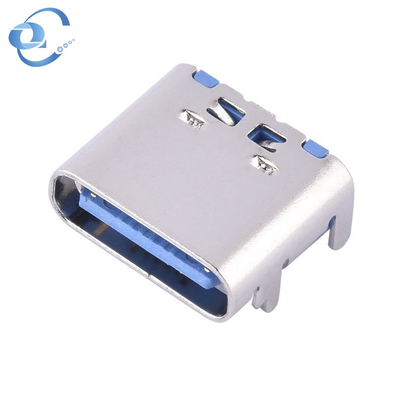 Type-c 16Pin Blue Rubber Core Three Molding Usb Type C Connector