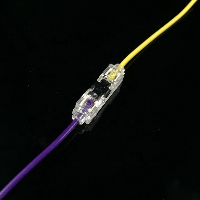 T1/T2/H1/H2 Fast Connector No Strip Wire Splice Car Lights Modification 2-Pin Brass Terminal Block Plastic Material 10A Rated