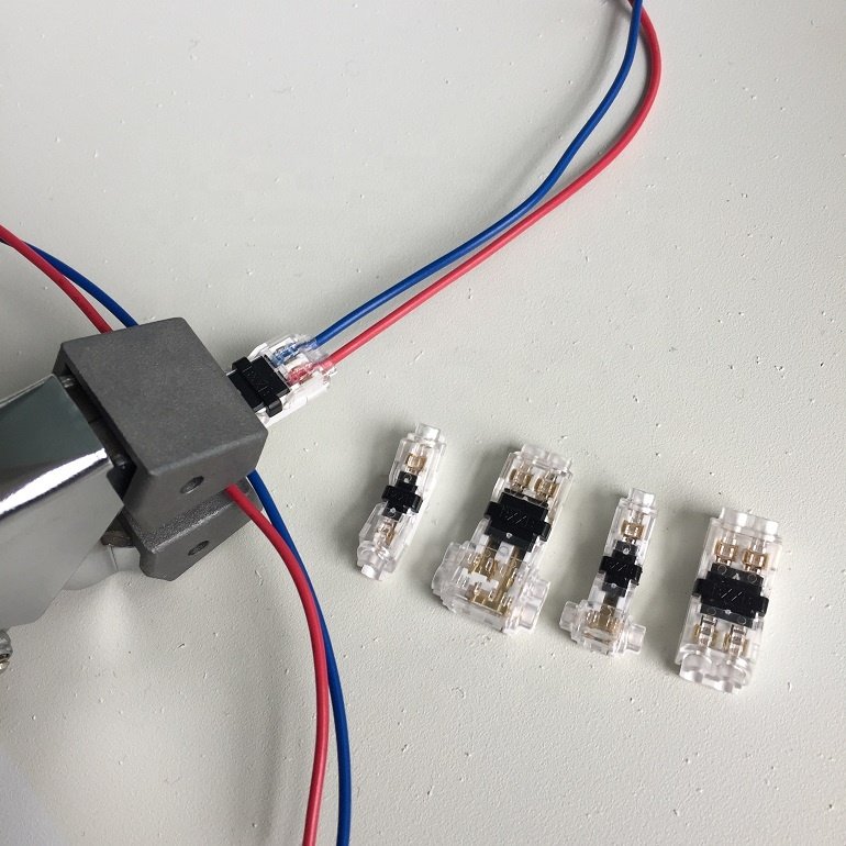 T1/T2/H1/H2 Fast Connector No Strip Wire Splice Car Lights Modification 2-Pin Brass Terminal Block Plastic Material 10A Rated