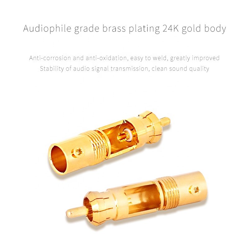 RASANTEK OEM ODM RCA Connector 2u" 24K Gold Plated HIFI Male Jack Audio Rca Plug for Audio Cable