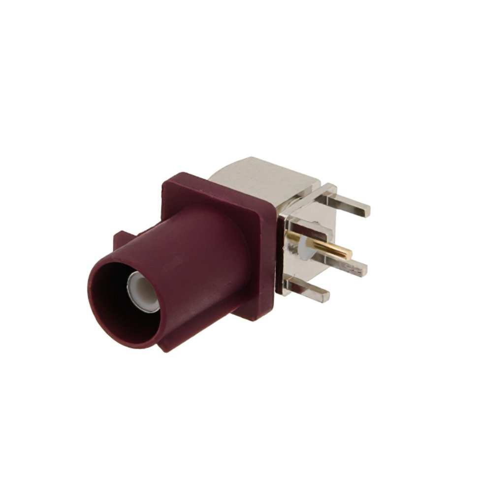 Customized Bulkhead Waterproof Fakra PCB Through Hole Right Angle Plug C Code Connector