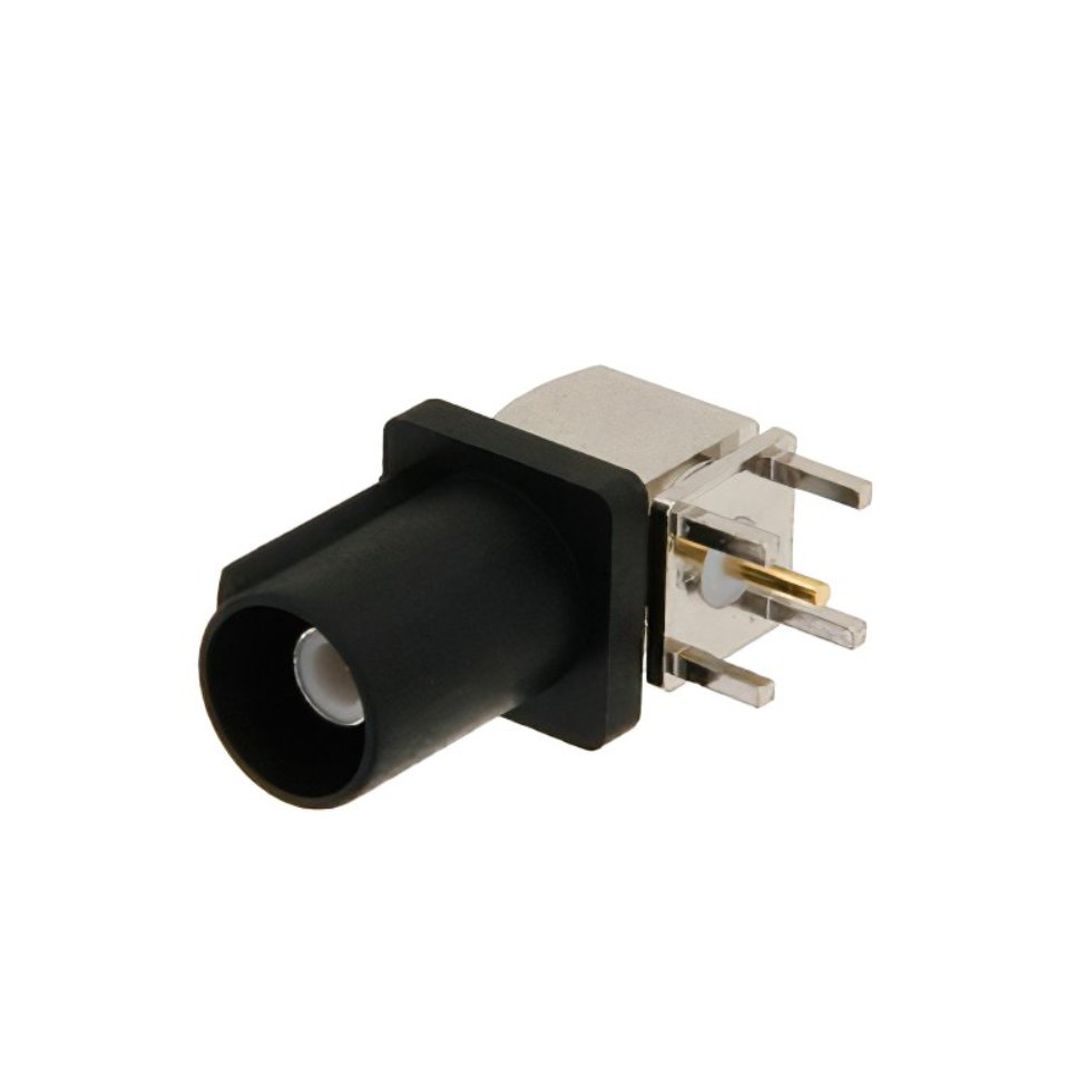 Customized Bulkhead Waterproof Fakra PCB Through Hole Right Angle Plug C Code Connector