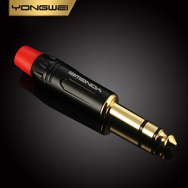 YONGWEI 2 Pole Mono Stereo Jack 6.35mm Connector Gold-Plated 6.35MM 1/4 Inch Plug Mixer, microphone, guitar audio Welded plug