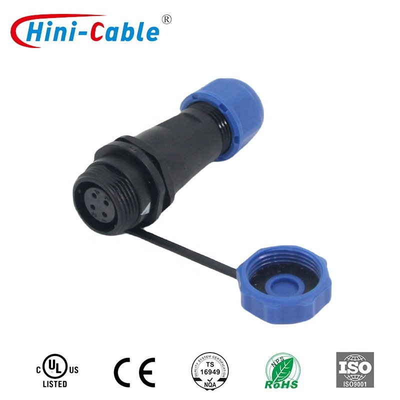 SD13/SD16 Custom Length IP67 Connectors Multi-Pin Power Aviation Plug Socket DIN Type For LED Irrigation Series Plastic Material