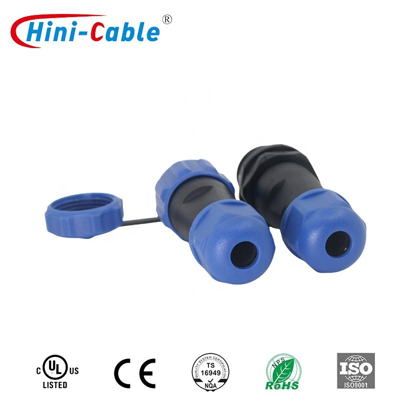 SD13/SD16 Custom Length IP67 Connectors Multi-Pin Power Aviation Plug Socket DIN Type For LED Irrigation Series Plastic Material