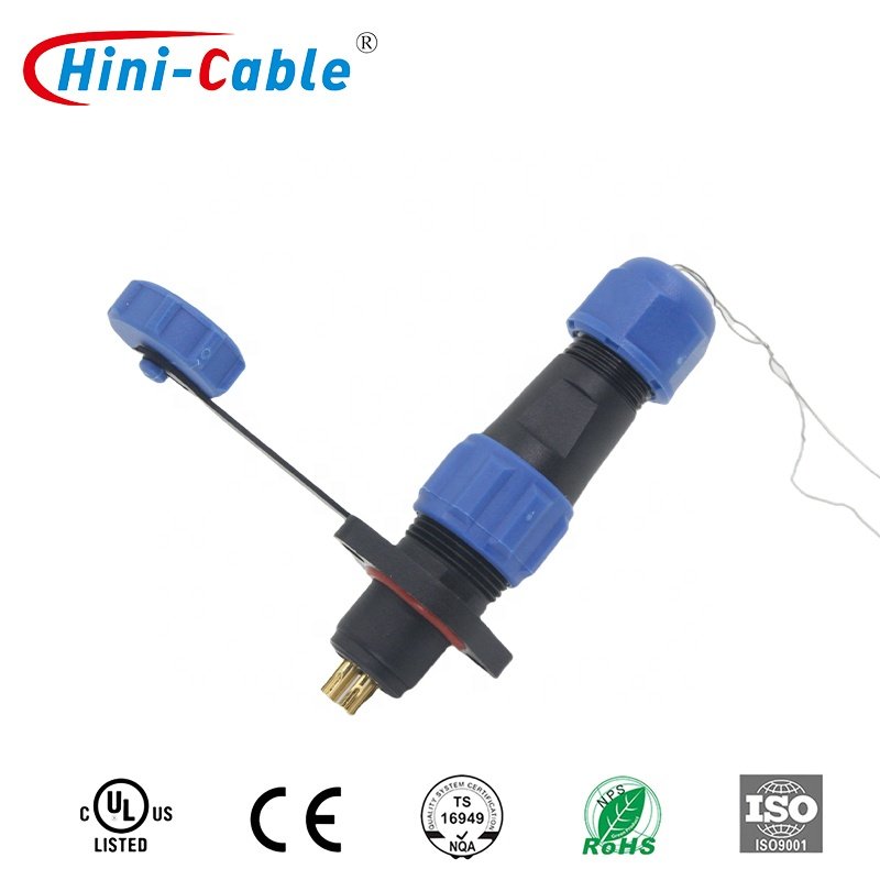 SD13/SD16 Custom Length IP67 Connectors Multi-Pin Power Aviation Plug Socket DIN Type For LED Irrigation Series Plastic Material