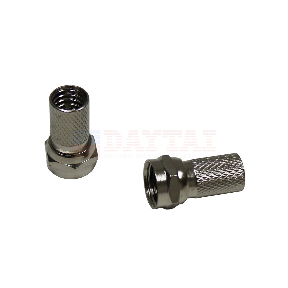 F Male twist on F Connector for Wire Satellite RG6 Coax RF Metric Imperial System Brass Connector