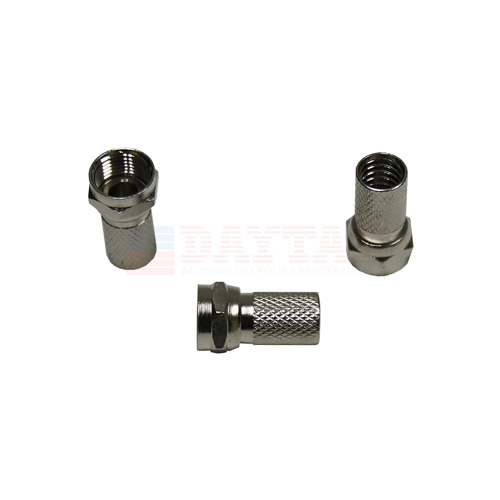 F Male twist on F Connector for Wire Satellite RG6 Coax RF Metric Imperial System Brass Connector