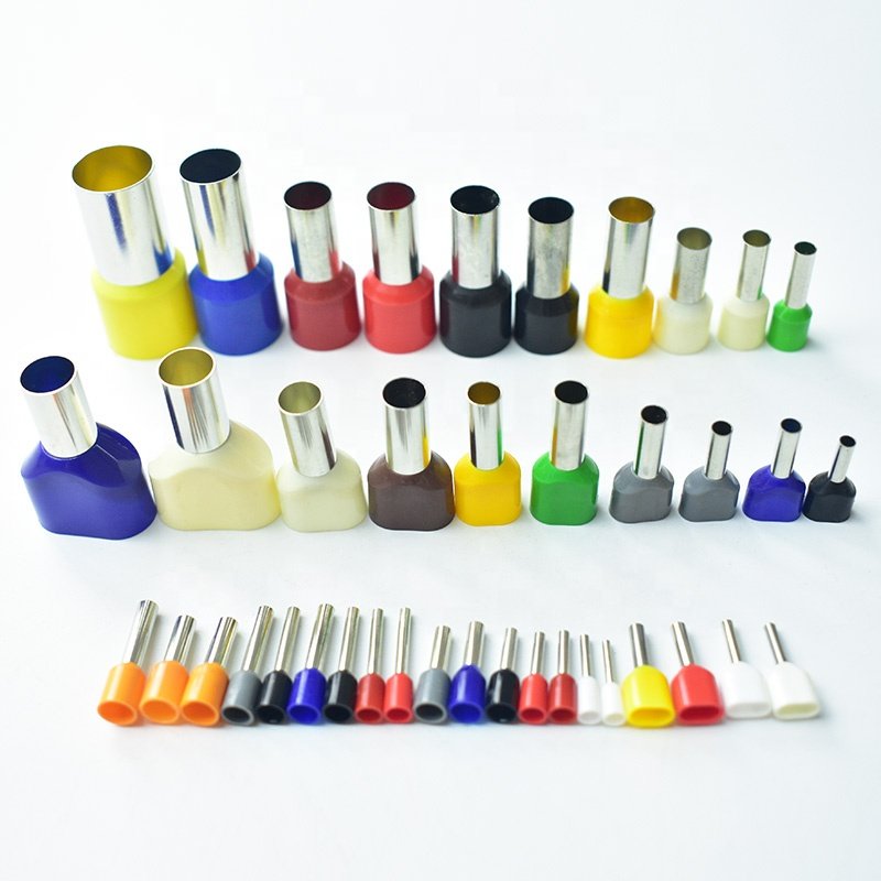 QWT E7510 E1010 pvc and copper pre-insulated butt ring tube type connector VE E series electric ferrules lug cord end terminal