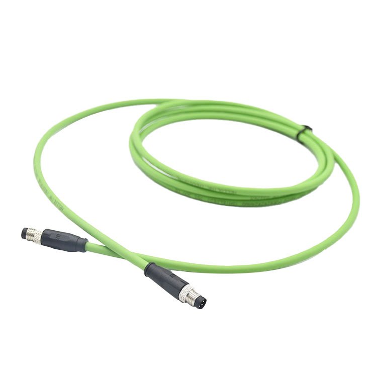 Electronic Connector 4 Pin Male Molding Waterproof IP67 Industrial Cable 1m M8 Circular Connector