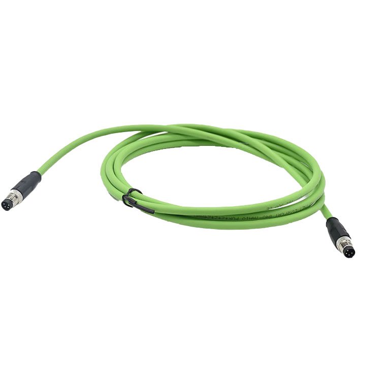 Electronic Connector 4 Pin Male Molding Waterproof IP67 Industrial Cable 1m M8 Circular Connector