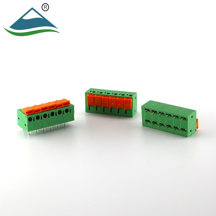 Spring terminal blocks push in electrical connector fixed for pcb 5.08mm ptich
