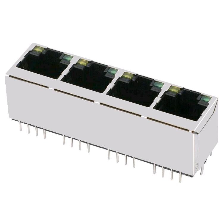 E5288-32C142-L Pulse FastJack 8P8C Vertical 1x4 Shielded RJ45 Ethernet Connectors