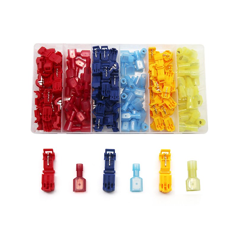 120pcs T Tap Wire Connectors Selfstripping Connector set Wire Automotive Splice Male Quick Disconnect Terminals Assorted Set
