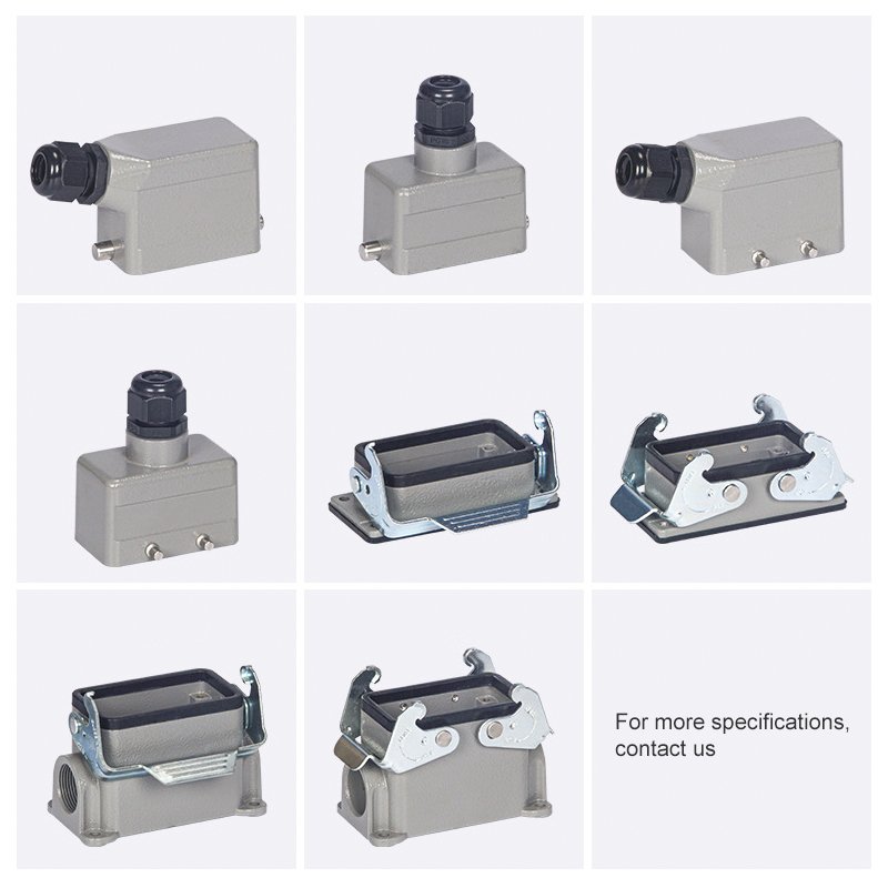 Rectangular Heavy Duty Connector HDC-HA4 6 10 16 20 24 32 48 Core Pin 16A Waterproof Aviation Plug Top And Side Line Connector