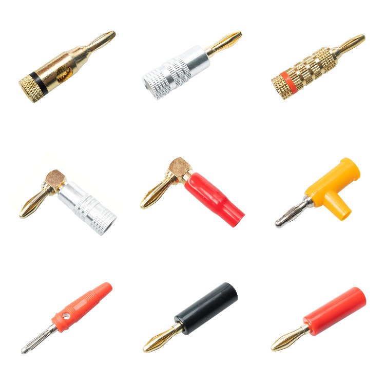 2mm 4mm Banana Plug Binding Post Screw Connector Audio Speaker Amplifier Audio Connector