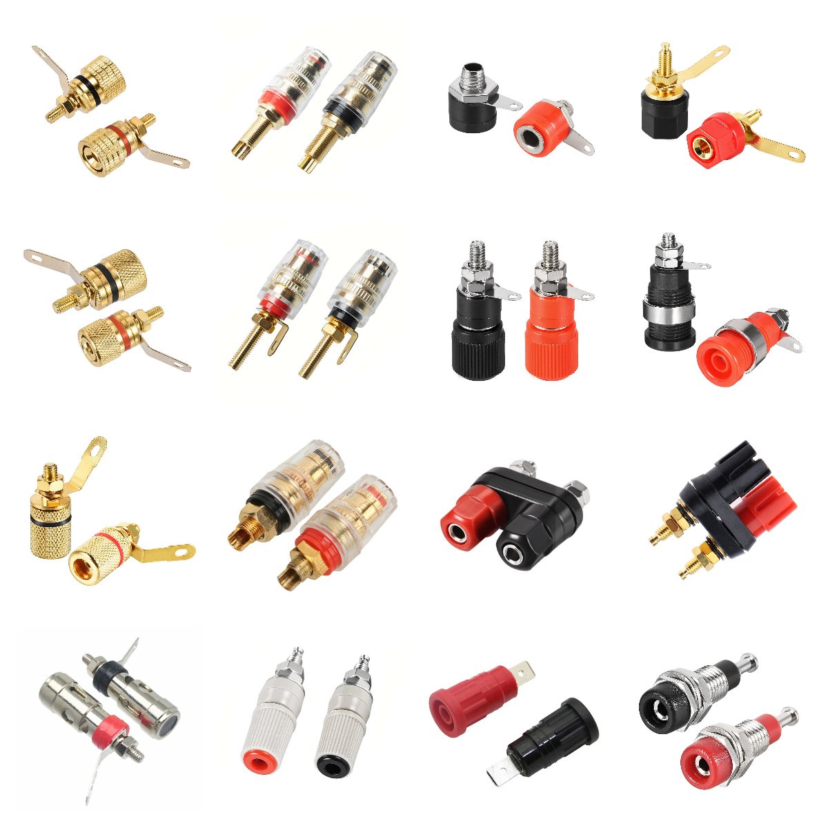 2mm 4mm Banana Plug Binding Post Screw Connector Audio Speaker Amplifier Audio Connector