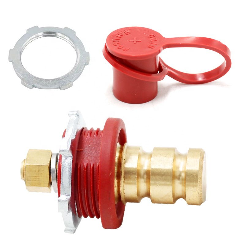 250ACar Thru Panel Battery Terminal Connector 20MM Studs Red 250A Battery Charger Post With Cover