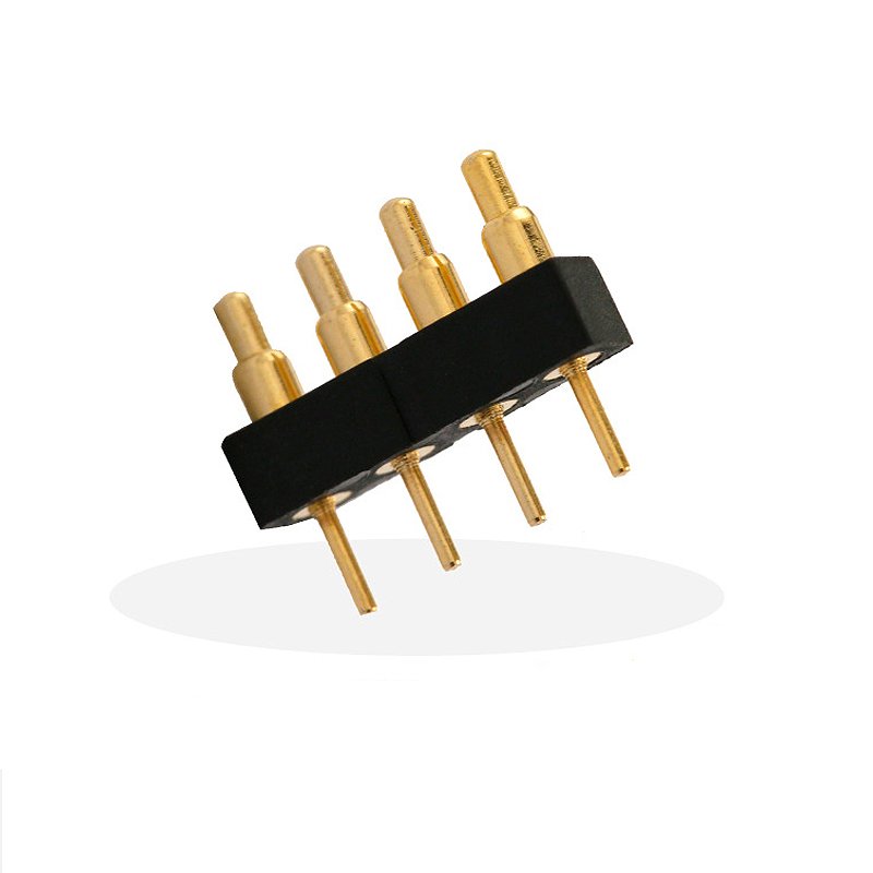 Customized Pogopin 2.54MM Precision Hardware Thimble 4PIN Springs Round Pogo Pin Connector For Flashlight Charging Test Pin