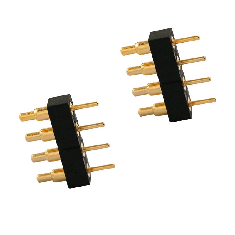 Customized Pogopin 2.54MM Precision Hardware Thimble 4PIN Springs Round Pogo Pin Connector For Flashlight Charging Test Pin