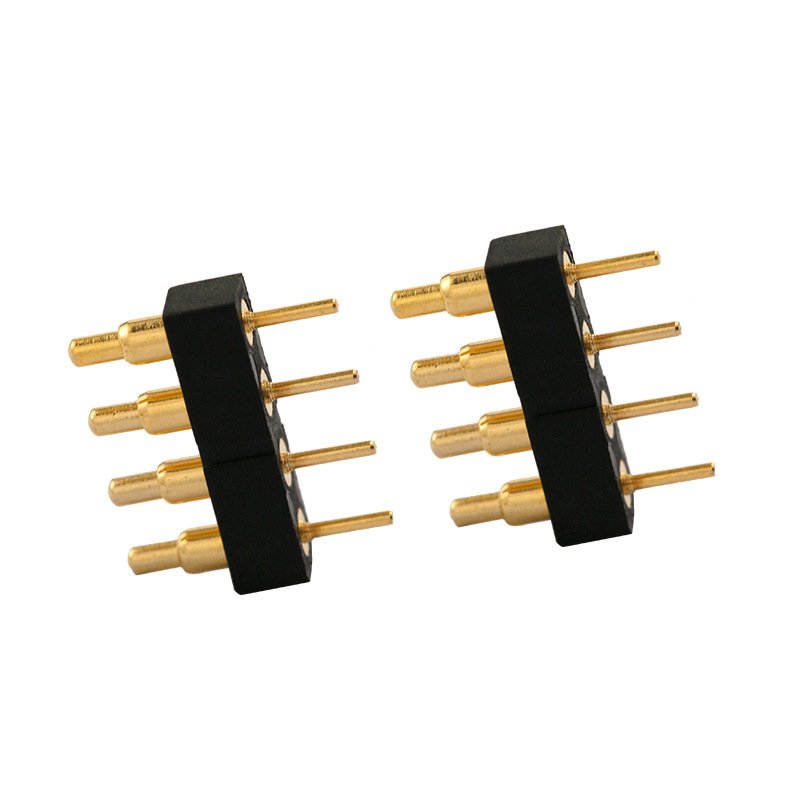 Customized Pogopin 2.54MM Precision Hardware Thimble 4PIN Springs Round Pogo Pin Connector For Flashlight Charging Test Pin