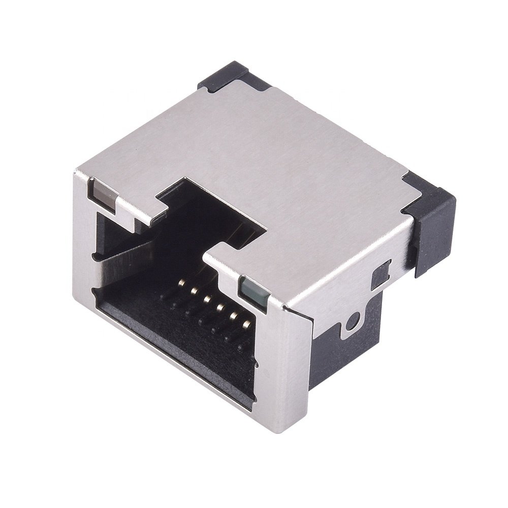 Shield RJ45 Jack Female Sunk 4.3mm Sink Type 8P8C RJ45 Connector With LED