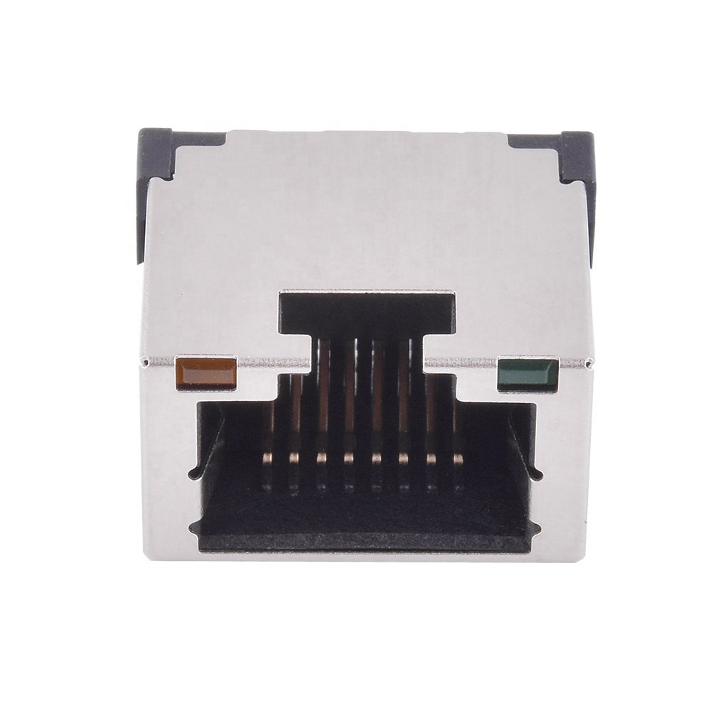 Shield RJ45 Jack Female Sunk 4.3mm Sink Type 8P8C RJ45 Connector With LED