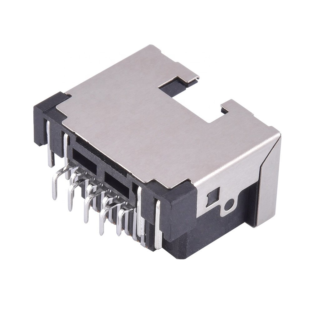 Shield RJ45 Jack Female Sunk 4.3mm Sink Type 8P8C RJ45 Connector With LED