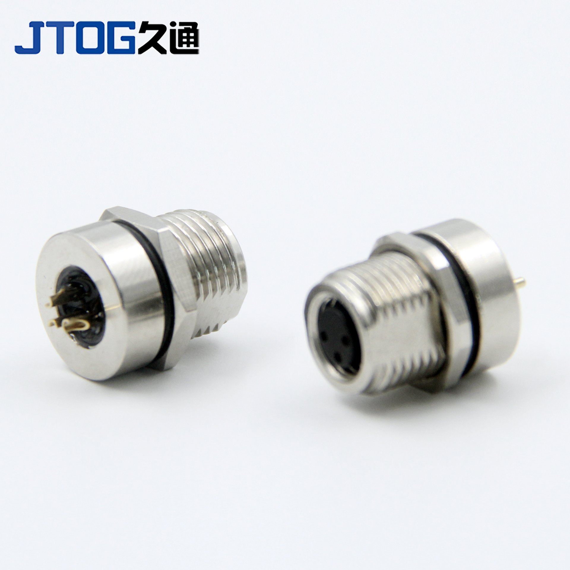 Waterproof M8 4pin Female Back Mount Soldered Metal Circular Connector